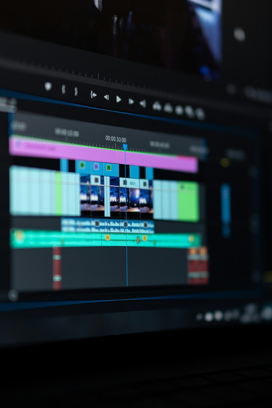 cinematic video editing setup