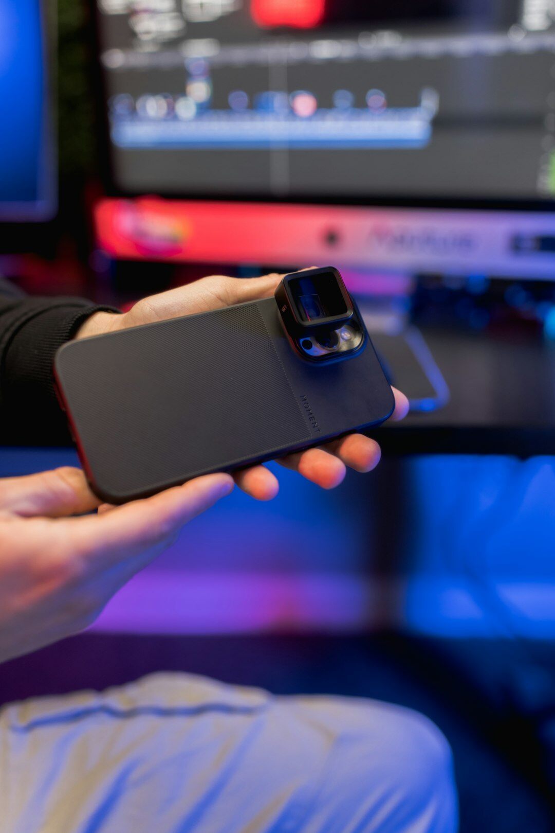 filmmaker holding smartphone camera