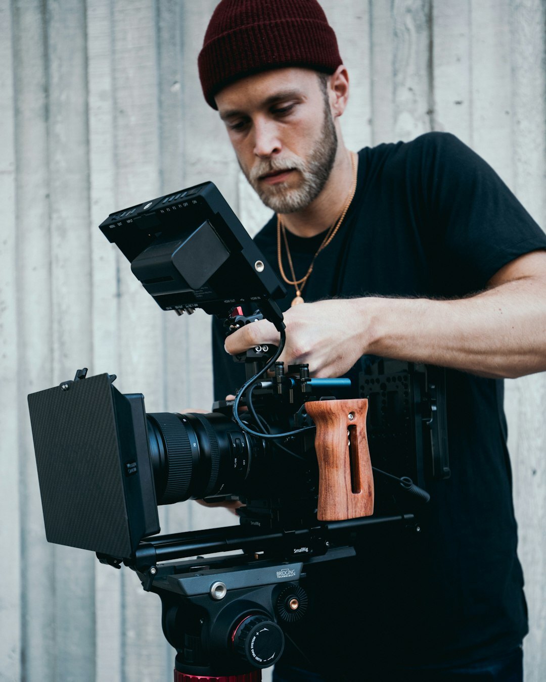 video camera on tripod